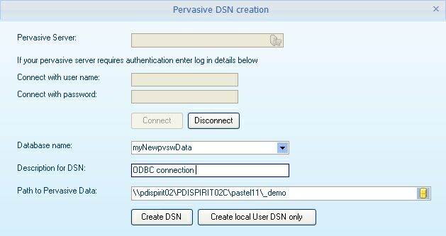 PervasiveDSNCreate